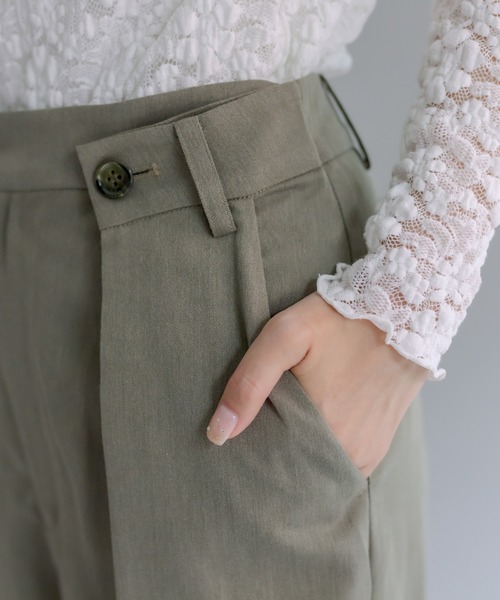 PUAL CE CIN（ピュアルセシン）の「【Du noir】デザインタックパンツ（その他パンツ・レディース・カーキ/ブラック・FREE）」の11枚目の写真