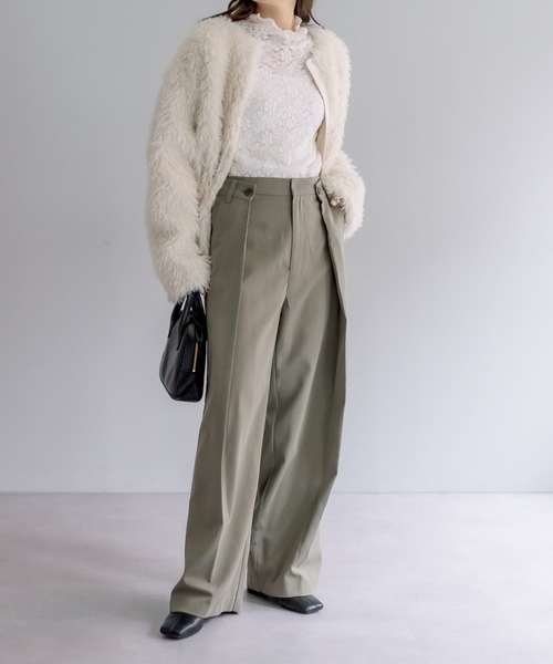 PUAL CE CIN（ピュアルセシン）の「【Du noir】デザインタックパンツ（その他パンツ・レディース・カーキ/ブラック・FREE）」の17枚目の写真