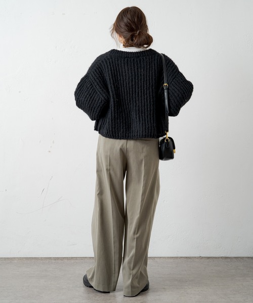 PUAL CE CIN（ピュアルセシン）の「【Du noir】デザインタックパンツ（その他パンツ・レディース・カーキ/ブラック・FREE）」の6枚目の写真