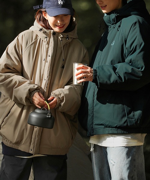 HOOK（フック）の「【HOOK】ワッペン刺繍中綿マウテンジャケット（ダウンジャケット/コート・メンズ・ブラック/ベージュ/グリーン・L/XL/XXL/M）」の2枚目の写真