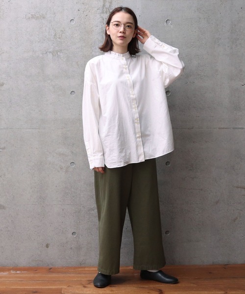 PAR ICI(パーリッシィ)の「VINTAGE16 無地/ギンガム/ストライプ ダブルスタンドシャツ(シャツ/ブラウス・レディース・その他/ブルー/ホワイト/ネイビー/サックスブルー/グレー・S/M)」の20枚目の写真