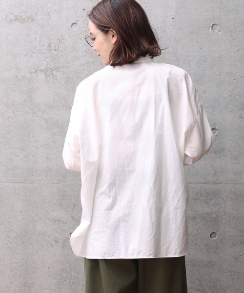PAR ICI(パーリッシィ)の「VINTAGE16 無地/ギンガム/ストライプ ダブルスタンドシャツ(シャツ/ブラウス・レディース・その他/ブルー/ホワイト/ネイビー/サックスブルー/グレー・S/M)」の18枚目の写真