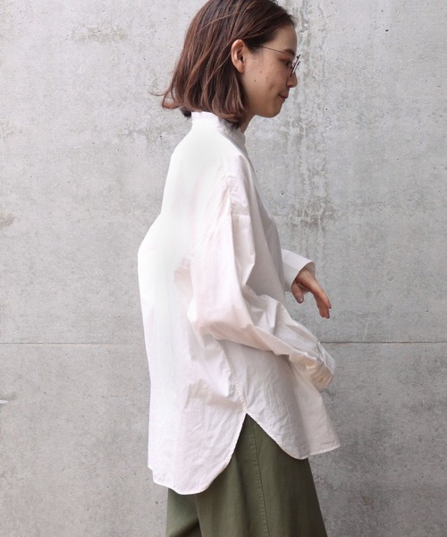 PAR ICI(パーリッシィ)の「VINTAGE16 無地/ギンガム/ストライプ ダブルスタンドシャツ(シャツ/ブラウス・レディース・その他/ブルー/ホワイト/ネイビー/サックスブルー/グレー・S/M)」の19枚目の写真