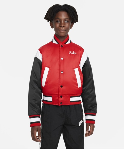 NIKE（ナイキ）の「ナイキ カルチャー オブ バスケットボール ジュニア (ボーイズ) ジャケット / Nike Culture of Basketball Big Kids' (Boys') Jacket（スタジャン・キッズ・グリーン系その他/レッド・L/XL/XS/S/M）」の10枚目の写真