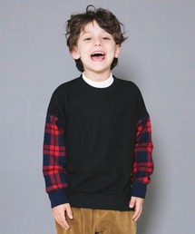 BRANSHES | チェック柄袖切替トレーナー(スウェット)