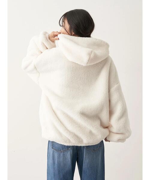 CRAFT STANDARD BOUTIQUE（クラフトスタンダードブティック）の「ハーフZIPボアパーカー（パーカー・レディース・ブラック/オフホワイト/ベージュ・L/M）」の9枚目の写真