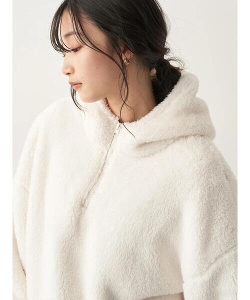 CRAFT STANDARD BOUTIQUE（クラフトスタンダードブティック）の「ハーフZIPボアパーカー（パーカー・レディース・ブラック/オフホワイト/ベージュ・L/M）」の10枚目の写真