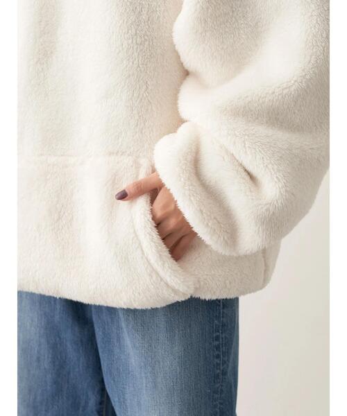 CRAFT STANDARD BOUTIQUE（クラフトスタンダードブティック）の「ハーフZIPボアパーカー（パーカー・レディース・ブラック/オフホワイト/ベージュ・L/M）」の12枚目の写真