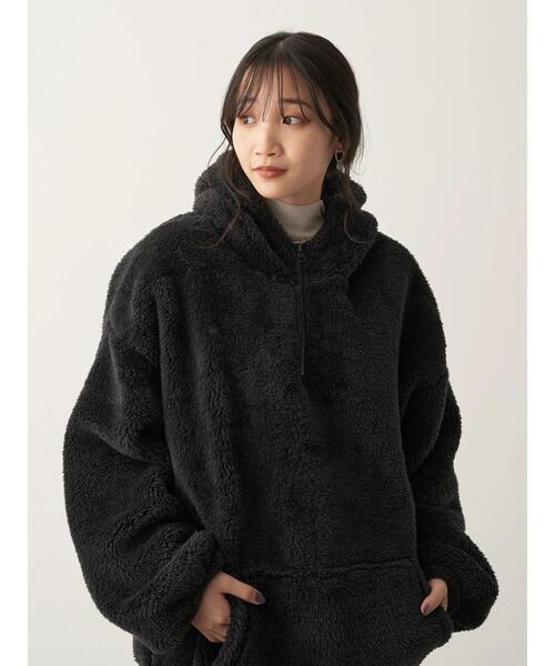 CRAFT STANDARD BOUTIQUE（クラフトスタンダードブティック）の「ハーフZIPボアパーカー（パーカー・レディース・ブラック/オフホワイト/ベージュ・L/M）」の17枚目の写真