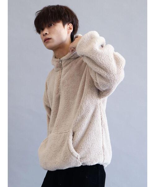 CRAFT STANDARD BOUTIQUE（クラフトスタンダードブティック）の「ハーフZIPボアパーカー（パーカー・レディース・ブラック/オフホワイト/ベージュ・L/M）」の21枚目の写真