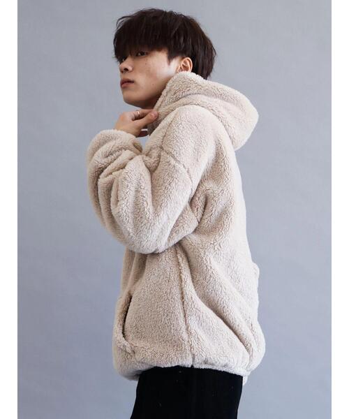 CRAFT STANDARD BOUTIQUE（クラフトスタンダードブティック）の「ハーフZIPボアパーカー（パーカー・レディース・ブラック/オフホワイト/ベージュ・L/M）」の22枚目の写真