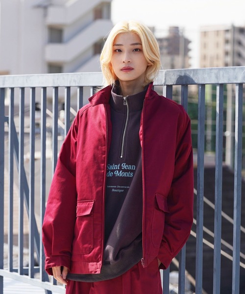 re_k by JUNRED（レクバイジュンレッド）の「re_k by JUNRED / ルーズ中綿ハリントンジャケット（ブルゾン・メンズ・ブラック/ワイン・S/M/L）」の10枚目の写真