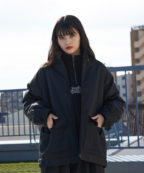 re_k by JUNRED（レクバイジュンレッド）の「re_k by JUNRED / ルーズ中綿ハリントンジャケット（ブルゾン・メンズ・ブラック/ワイン・S/M/L）」の15枚目の写真