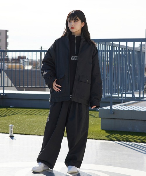 re_k by JUNRED（レクバイジュンレッド）の「re_k by JUNRED / ルーズ中綿ハリントンジャケット（ブルゾン・メンズ・ブラック/ワイン・S/M/L）」の18枚目の写真