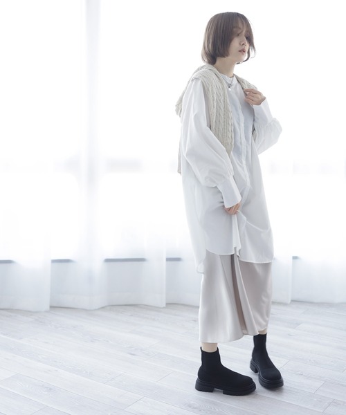 SESTO（セスト）の「厚底タンクソールのソックススニーカーブーツ（ブーツ・レディース・ブラック・S/M/L/LL/3L）」の20枚目の写真