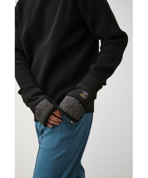 AZUL by moussy(アズールバイマウジー)の「TWEED FINGERLESS GLOVES/ツイードフィンガーレスグローブ(手袋・メンズ・ブラック系その他・FREE)」の4枚目の写真