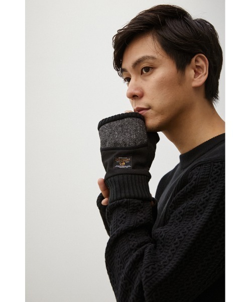 AZUL by moussy(アズールバイマウジー)の「TWEED FINGERLESS GLOVES/ツイードフィンガーレスグローブ(手袋・メンズ・ブラック系その他・FREE)」の3枚目の写真