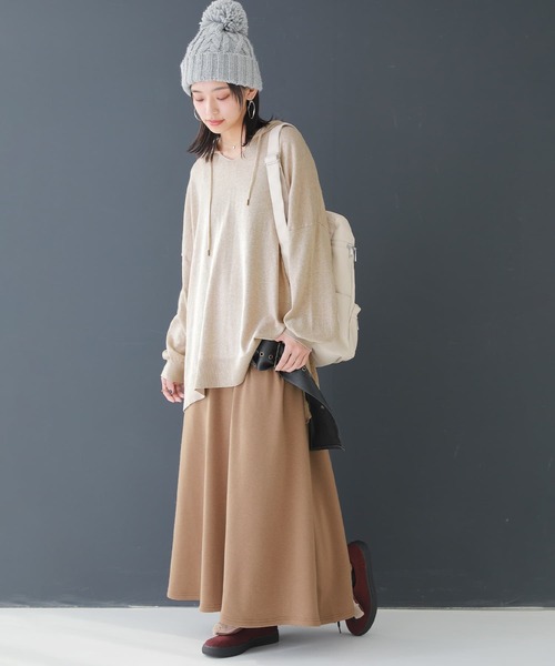 osharewalker（オシャレウォーカー）の「【廃盤】『裏シャギーフレアロングスカート』（スカート・レディース・キャメル/ブラック・2/1）」の7枚目の写真