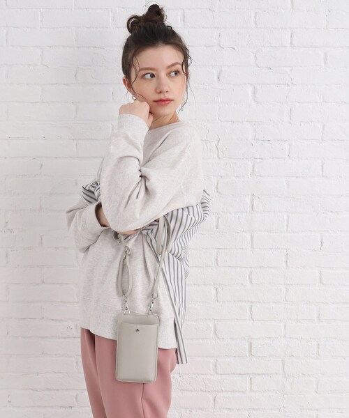 SHOO・LA・RUE（シューラルー）の「◆ファスナーポケット付きスマホショルダー（ショルダーバッグ・レディース・ライトグリーン/ブラック/アイボリー/シルバー/イエロー/グレー・00）」の12枚目の写真