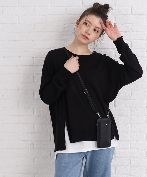 SHOO・LA・RUE（シューラルー）の「◆ファスナーポケット付きスマホショルダー（ショルダーバッグ・レディース・ライトグリーン/ブラック/アイボリー/シルバー/イエロー/グレー・00）」の15枚目の写真