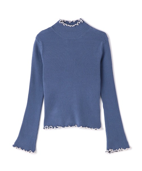 FREE'S MART(フリーズマート)の「配色メローリブハイネックニット(ニット/セーター・レディース・ブラック/ブルー/ピンク/ホワイト・FREE)」の3枚目の写真