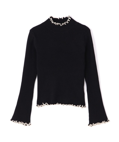 FREE'S MART(フリーズマート)の「配色メローリブハイネックニット(ニット/セーター・レディース・ブラック/ブルー/ピンク/ホワイト・FREE)」の1枚目の写真