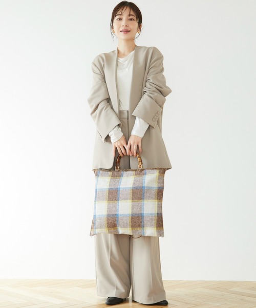TREASURE TOPKAPI(トレジャートプカピ)の「【TREASURE TOPKAPI/トプカピ トレジャー】 チェック フラット ショルダー付き トートバッグ(トートバッグ・レディース・ブラウン/レッド/ライトグリーン・FREE)」の21枚目の写真