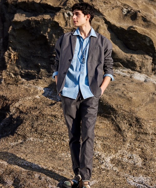 BAYFLOW（ベイフロー）の「ドビーストレッチジャケット（テーラードジャケット・メンズ・ブラック/グレー・MEDIUM/LARGE）」の17枚目の写真