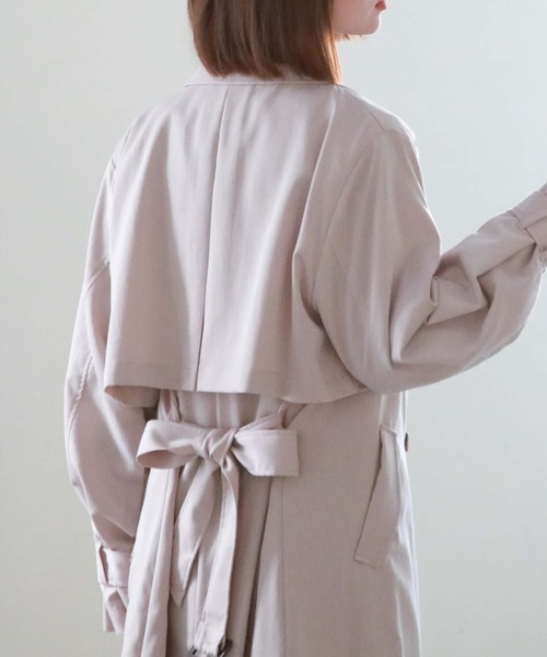 archives（アルシーヴ）の「ダブルフラップトレンチコート（トレンチコート・レディース・グレー/ミント/グレイッシュベージュ/ベージュ/アイボリー・MEDIUM）」の18枚目の写真