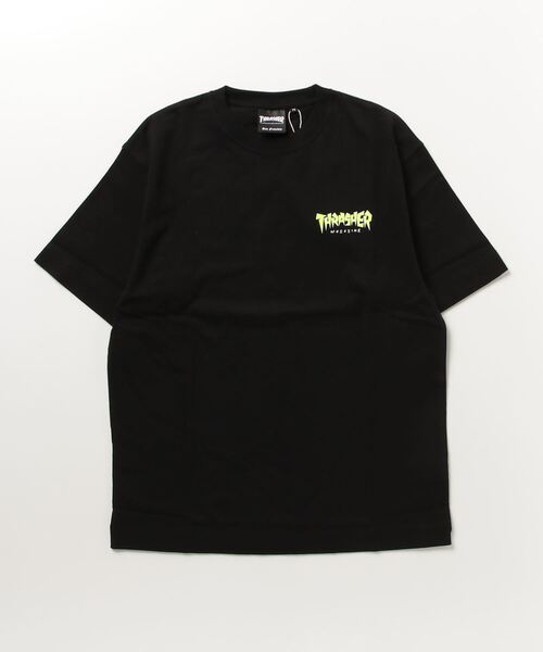 THRASHER(スラッシャー)の「【ムラサキスポーツ別注】THRASHER スラッシャー ビッグシルエット/オーバーサイズ/無地/バックプリントロゴTシャツ THML-007(Tシャツ/カットソー・レディース・ホワイト×グリーン/ホワイト×ブルー/ブラック×イエロー・M/L)」の20枚目の写真