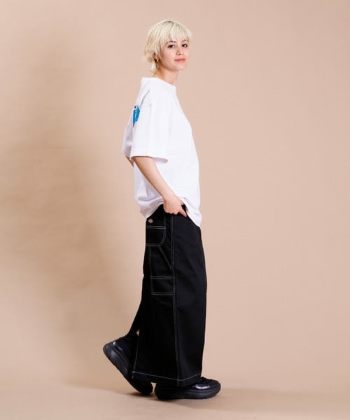 THRASHER(スラッシャー)の「【ムラサキスポーツ別注】THRASHER スラッシャー ビッグシルエット/オーバーサイズ/無地/バックプリントロゴTシャツ THML-007(Tシャツ/カットソー・レディース・ホワイト×グリーン/ホワイト×ブルー/ブラック×イエロー・M/L)」の13枚目の写真