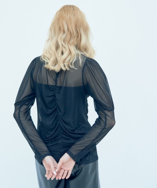 Solace（ソレイス）の「センターギャザーシアートップス（シャツ/ブラウス・レディース・ライトブルー/ブラック/ナチュラル・FREE）」の17枚目の写真