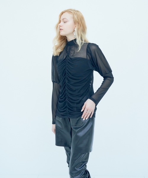 Solace（ソレイス）の「センターギャザーシアートップス（シャツ/ブラウス・レディース・ライトブルー/ブラック/ナチュラル・FREE）」の18枚目の写真