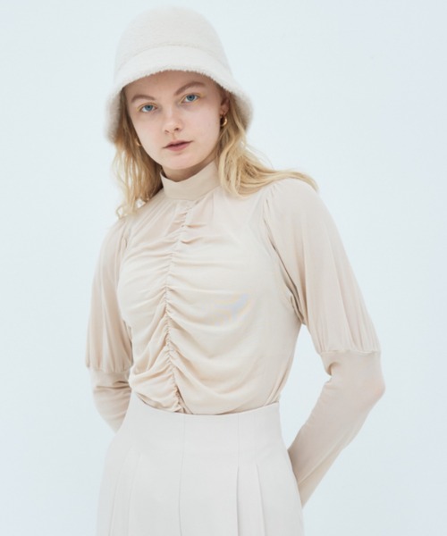 Solace（ソレイス）の「センターギャザーシアートップス（シャツ/ブラウス・レディース・ライトブルー/ブラック/ナチュラル・FREE）」の20枚目の写真