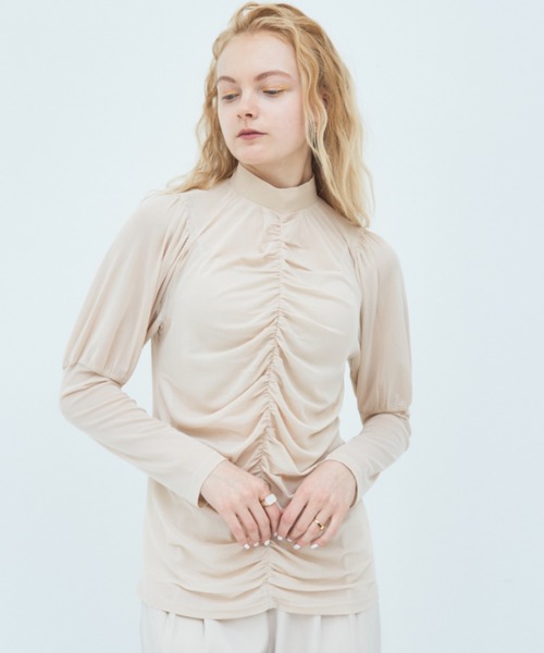 Solace（ソレイス）の「センターギャザーシアートップス（シャツ/ブラウス・レディース・ライトブルー/ブラック/ナチュラル・FREE）」の22枚目の写真