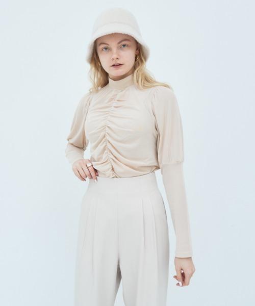 Solace（ソレイス）の「センターギャザーシアートップス（シャツ/ブラウス・レディース・ライトブルー/ブラック/ナチュラル・FREE）」の21枚目の写真