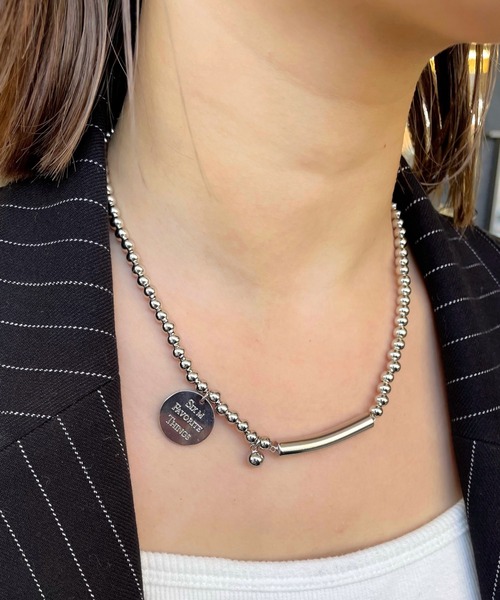 Six M(シックスエム)の「【SixM/シックスエム】プレートネックレス(ネックレス・レディース・シルバー/シルバー系その他/シルバー系その他2・FREE)」の4枚目の写真