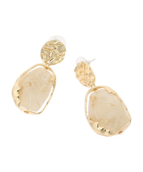 DURAS（デュラス）の「マーブルドロップピアス（ピアス（両耳用）・レディース・アイボリー/ブラウン・FREE）」の6枚目の写真