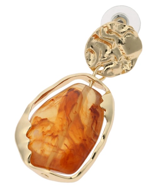 DURAS（デュラス）の「マーブルドロップピアス（ピアス（両耳用）・レディース・アイボリー/ブラウン・FREE）」の4枚目の写真