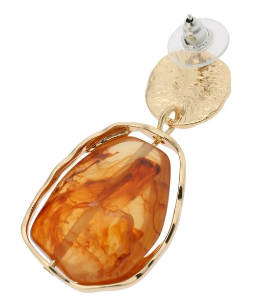 DURAS（デュラス）の「マーブルドロップピアス（ピアス（両耳用）・レディース・アイボリー/ブラウン・FREE）」の3枚目の写真