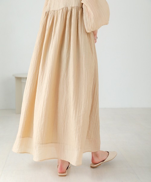 Bab（バブ）の「【ちょこび×Bab】ジャガードベストセットシアーワンピース（ワンピース・レディース・ベージュ/グリーン・M/S）」の14枚目の写真