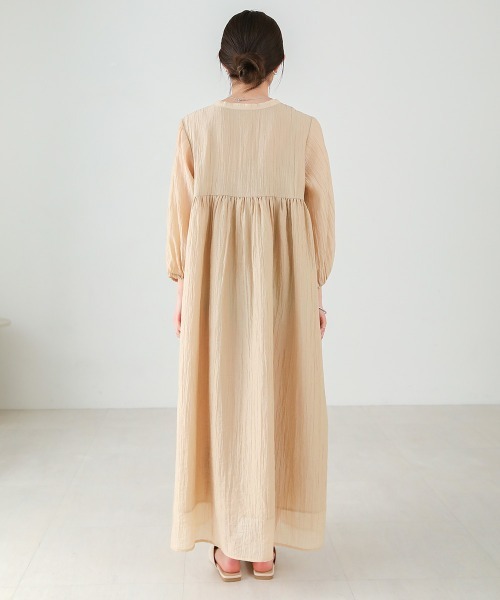 Bab（バブ）の「【ちょこび×Bab】ジャガードベストセットシアーワンピース（ワンピース・レディース・ベージュ/グリーン・M/S）」の7枚目の写真