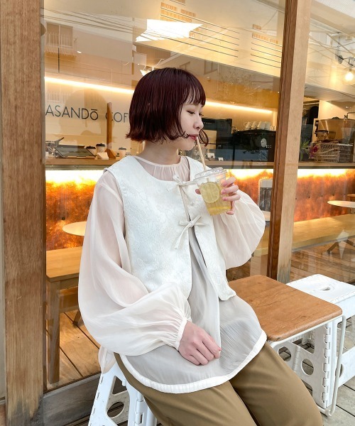 Bab（バブ）の「【ちょこび×Bab】ジャガードベストセットシアー