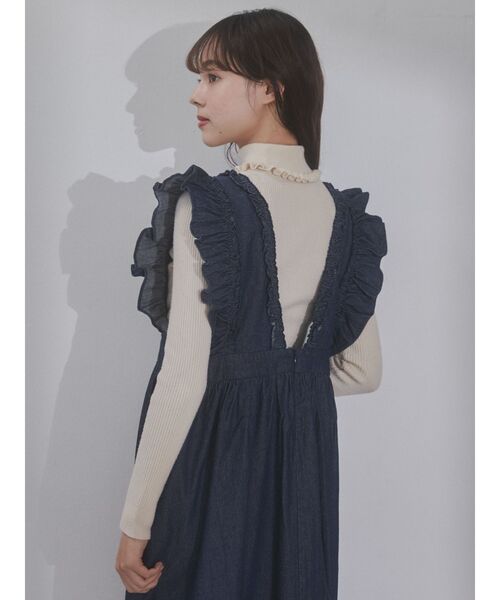 merry jenny（メリージェニー）の「デニムフリルレイヤードワンピース（ワンピース・レディース・インディゴブルー/ブラック・FREE）」の12枚目の写真