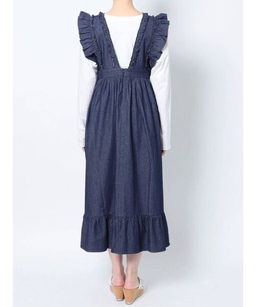 merry jenny（メリージェニー）の「デニムフリルレイヤードワンピース（ワンピース・レディース・インディゴブルー/ブラック・FREE）」の19枚目の写真
