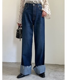 [2023S/S COLLECTION][低身長サイズ有]コットンロールアップデニムパンツ