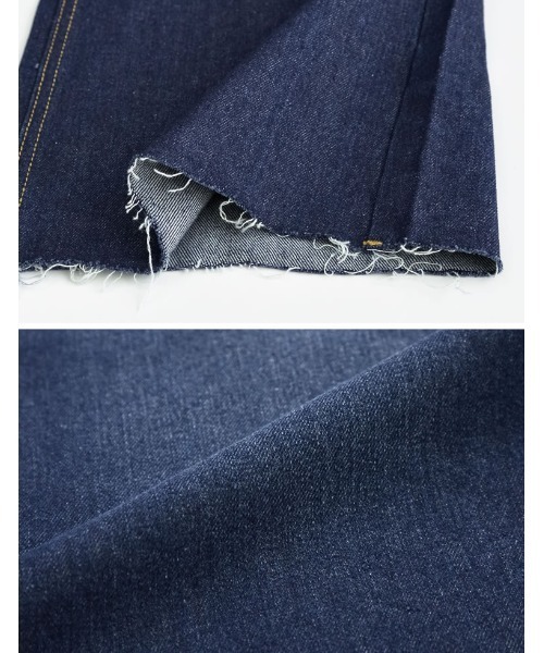 Re:EDIT（リエディ）の「[神山まりあさん着用][低身長サイズ有]コットンロールアップデニムパンツ（デニムパンツ・レディース・ネイビー/ブルー系/ホワイト系/ブルー/ホワイト/ネイビー系・LARGE/MEDIUM/SHORT）」の9枚目の写真