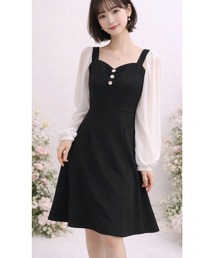 FRP（エフアールピー）の「袖フェイクブラウスガーリーワンピース（ジャージ）」