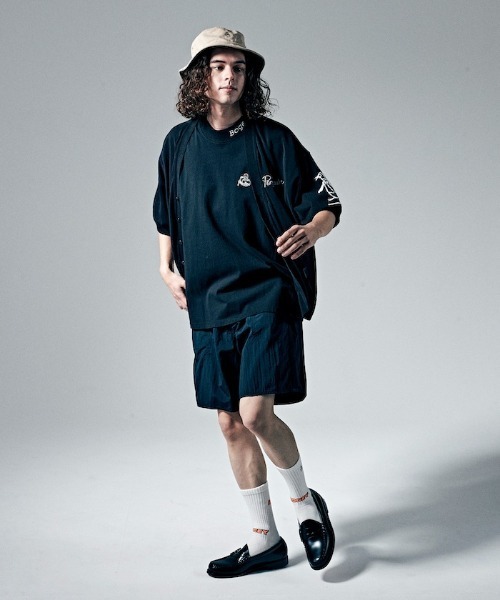 Penguin by Munsingwear（ペンギン バイ マンシングウェア）の「FRUIT OF THE LOOM×PENGUIN COLLABORATION BUCKET HAT/フルーツ・オブ・ザ・ルーム×ペンギン　コラボレーションバケットハット（ハット・メンズ・ブラック/ベージュ・FREE）」の4枚目の写真