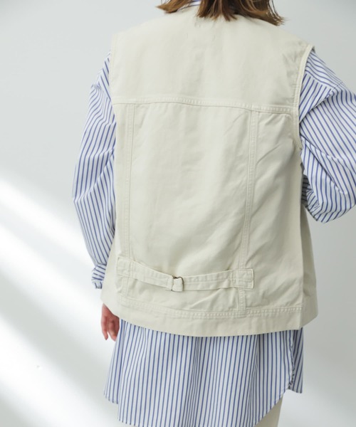 Lee（リー）の「『別注』Lee×SENSE OF PLACE　デニムベスト（ベスト・レディース・ワンウォッシュ/アイボリー・ONE）」の8枚目の写真